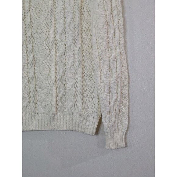 Vintage Kings Road Sweater Mens Medium Ivory Chunky Crew Neck Grandpa 90s 80s - Picture 4 of 10
